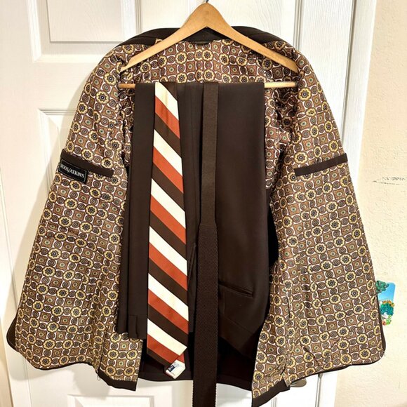 Matching Dress Jacket, Pants and Tie from 1970s Vintage - Picture 4 of 7